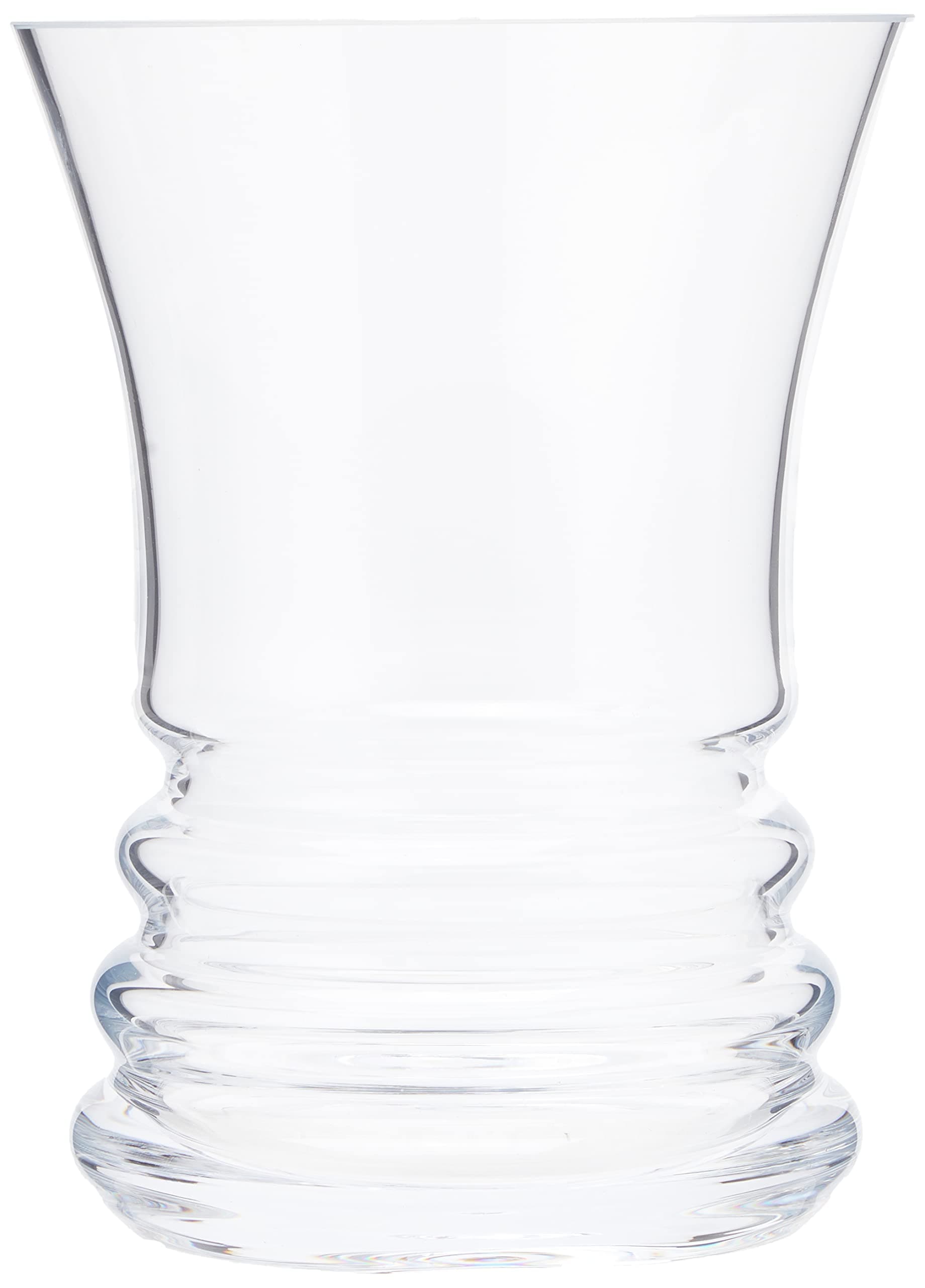 Dartington Crystal Wibble Wide Vase | Single | Suited to a generous display | 180mm | Clear | Distinctive Design | Eye for contemporary style | Gift for family or friends | Gift Boxed