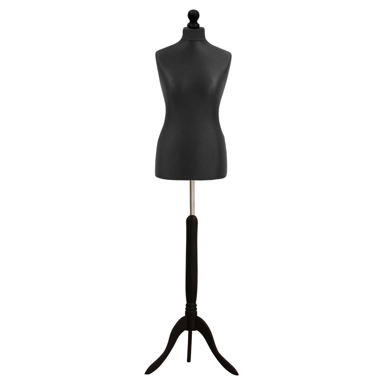 STERLING SILVER LTD Female Tailors Dummy Mannequin Black Size 10/12 Dressmakers Fashion Students Display Bust With A Black Wood Base