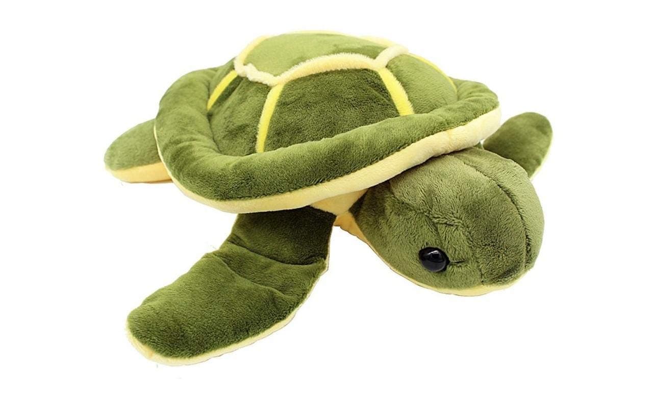 kashish gift gallery-Tortoise Fur Cloth Soft Toy Turtle, 30cm (Green & Yellow)