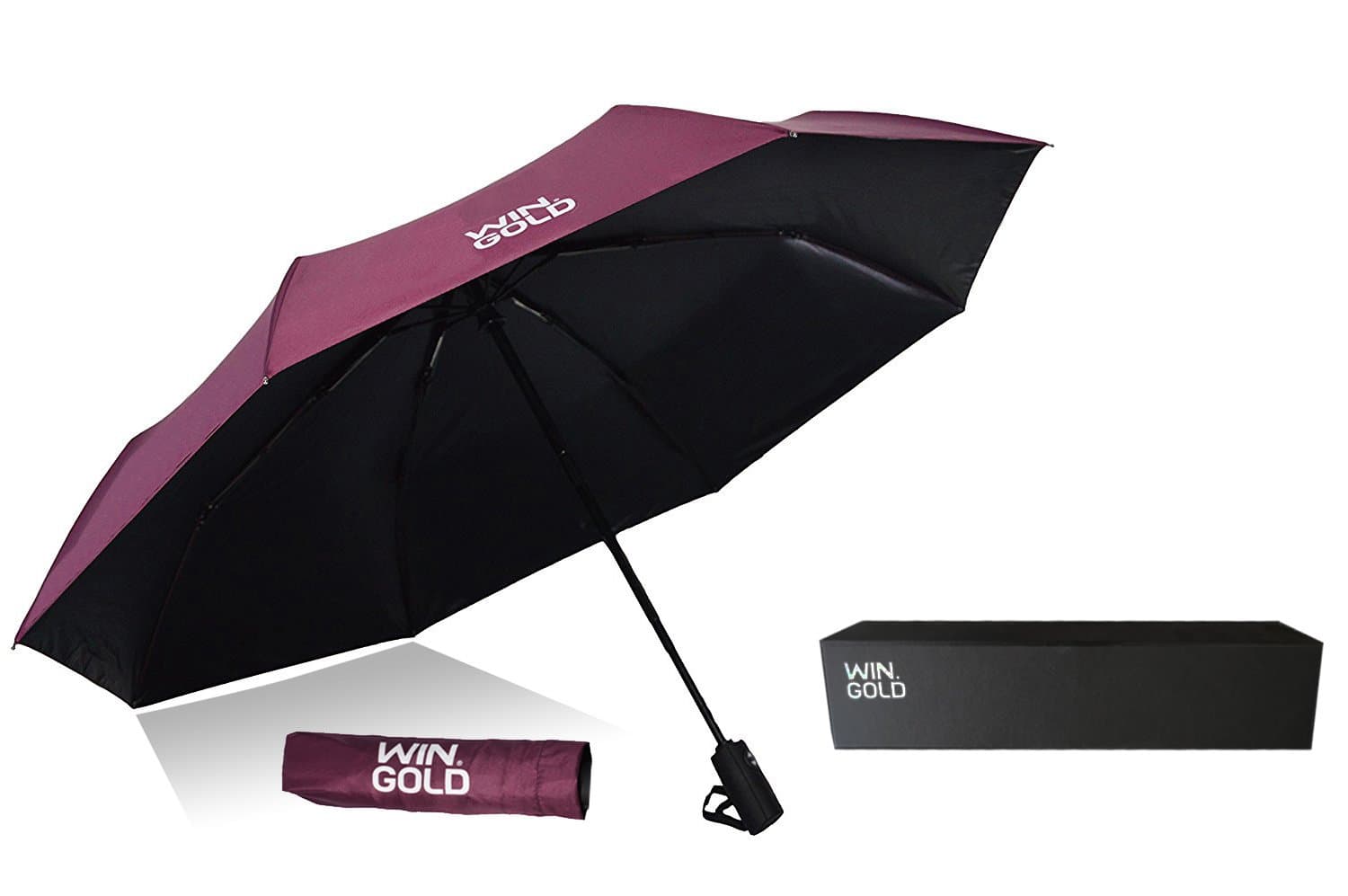 Folding Umbrella Automatic Open Close Windproof Travel UV Umbrella with Reinforced Ribs Portable Compact Umbrella for Men Women