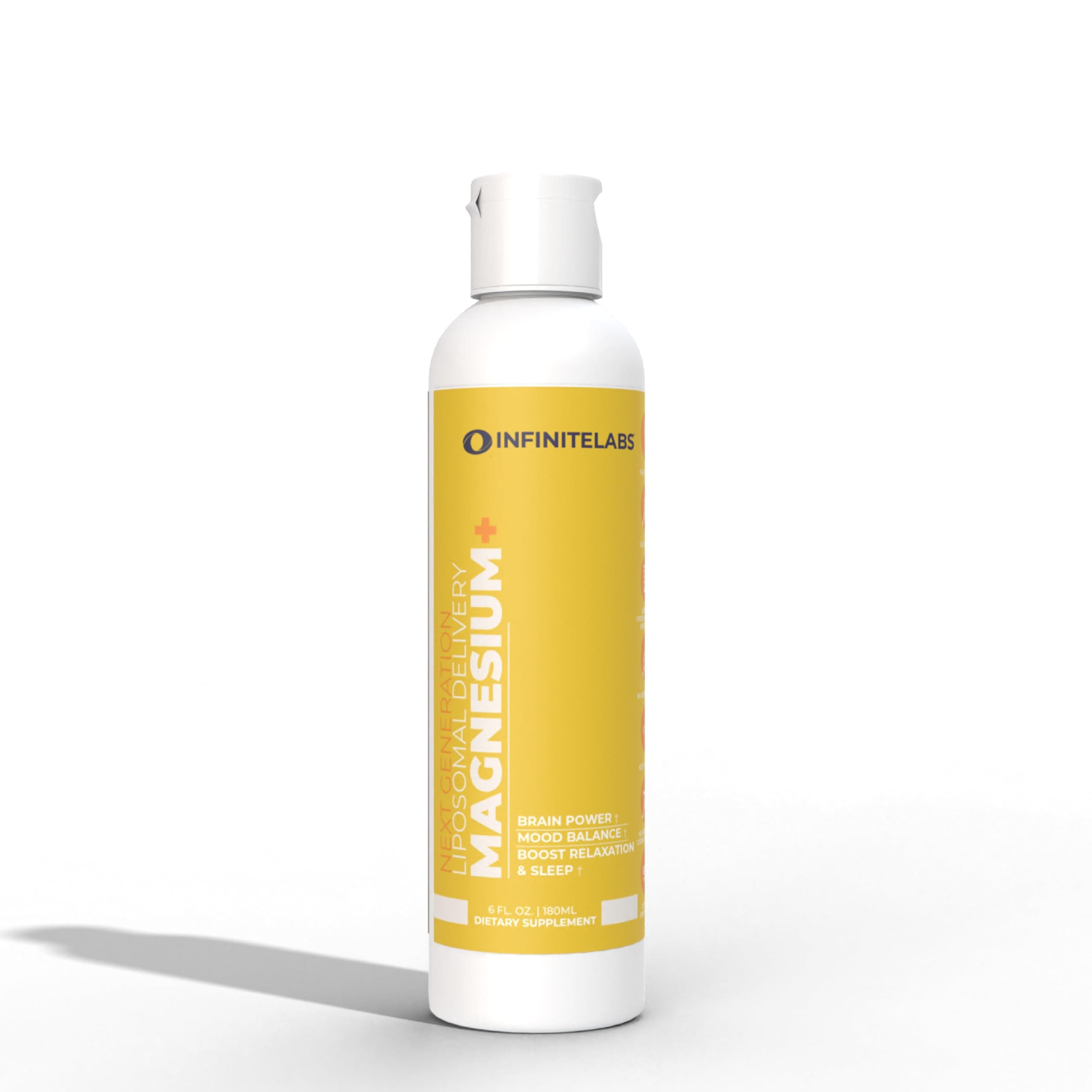 Infinite Labs Liposomal Magnesium+ | Liquid Magnesium Supplement | Brain Power Support | Plant-Based, Gluten-Free, Sugar-Free | Liposomal Magnesium | 6 Fl. Oz (180ml)