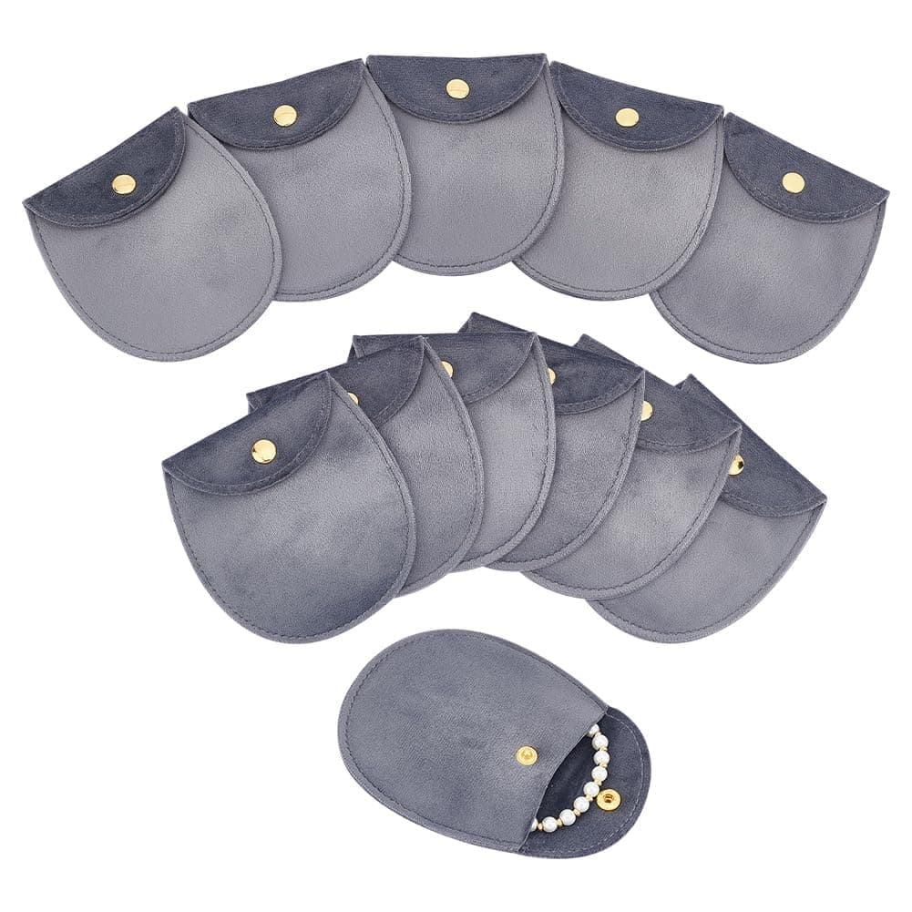 Sponsored Ad – NALACAL 12Pcs Velvet Jewelry Storage Pouches, 8.3x7.7x0.8cm Gray Jewelry Bags with Golden Tone Snap Fastener Small Jewelry Gift Pouch for Jewelry Storage Keeping Wedding Favor Party Gift Packaging