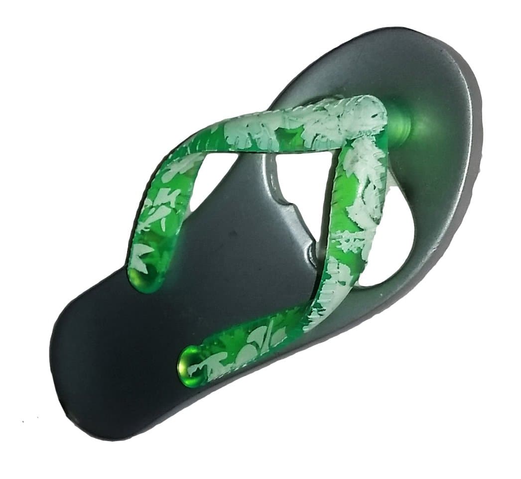 Flip Flop Sandal Bottle Opener and Magnet (Lime Green)