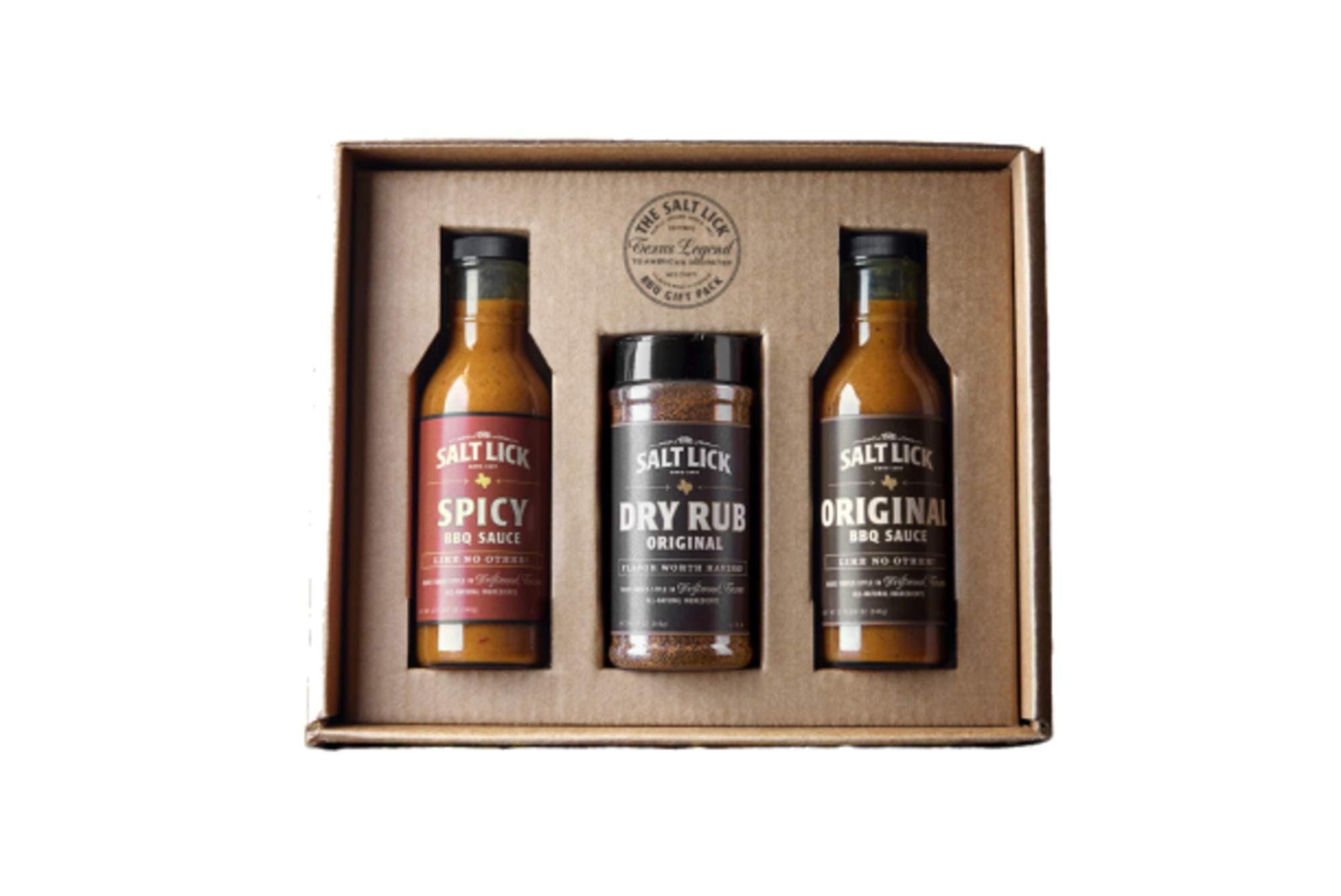 - Salt Lick BBQ Sauce and Dry Rub Gift Pack - Driftwood Texas BBQ Sauces and Seasoning Set Original Dry Rub, Original and Spicy BBQ Sauce