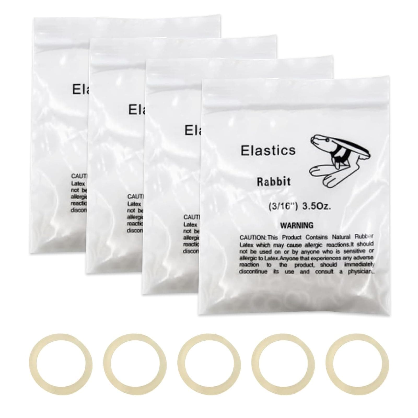 400 Pcs Dental Orthodontic Elastic Bands, Braces Bands (Rabbit 3/16'' 3.5OZ)