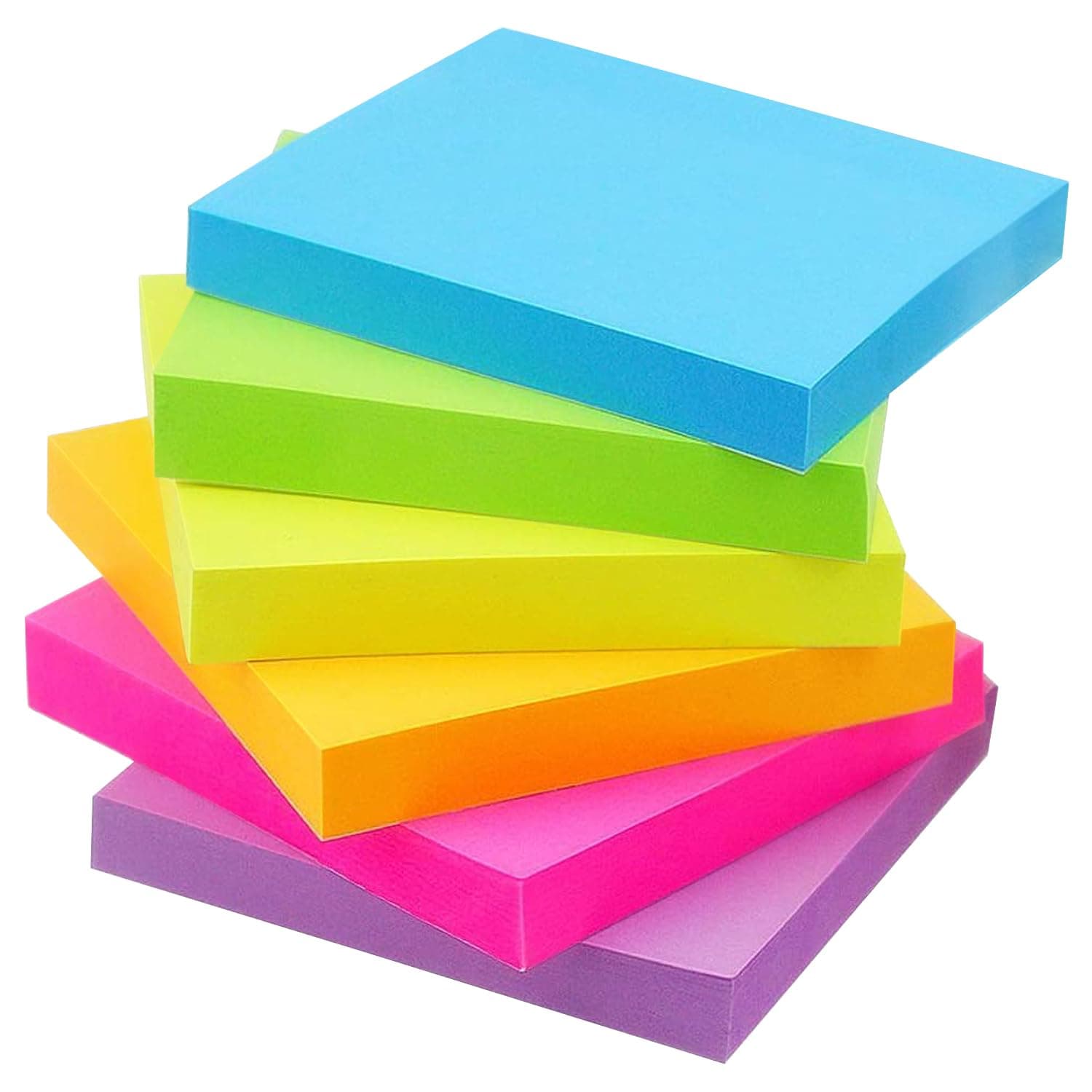 Early Buy Sticky Notes 6 Bright Color 6 Pads Self-Stick Notes 3 in x 3 in, 10...