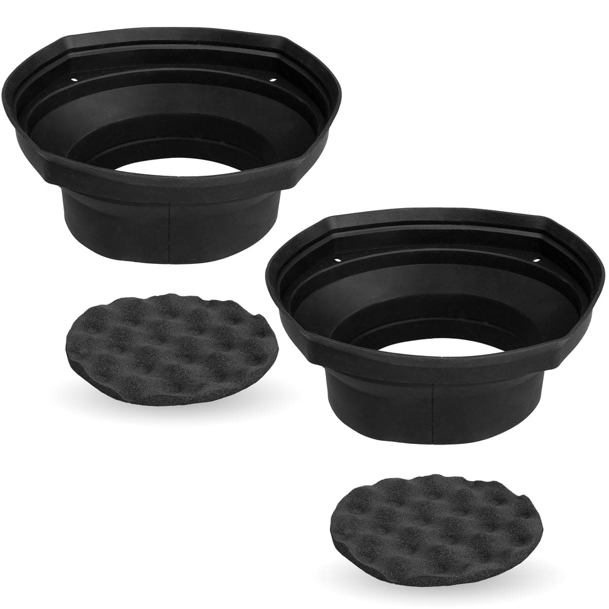 NVX XBAF68 Universal 6" x 8" 5" x 7" Silicone Rubber Speaker Baffle with Adhesive Foam Base Pad (2 Pack)
