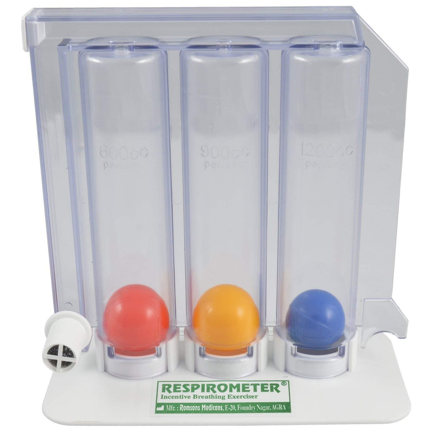 Respirometer Respiratory Exerciser, Multicolor
