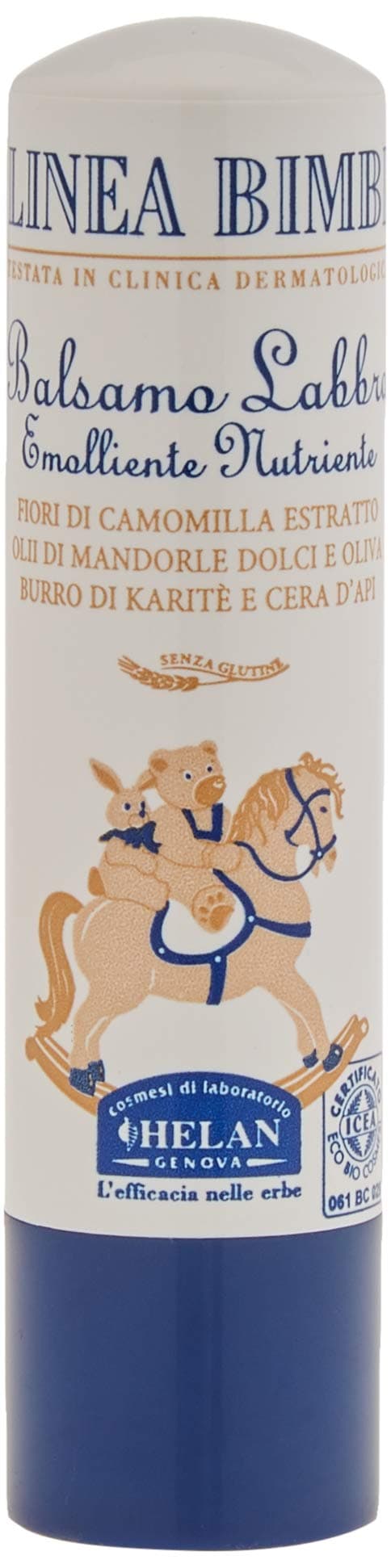 Linea Bimbi Bio - Vanilla Flavour Lip Balm & Cocoa Butter Moisturiser for Children - Moisturises, Protects, Softens, Prevents Dryness & Cracks - Made in Italy