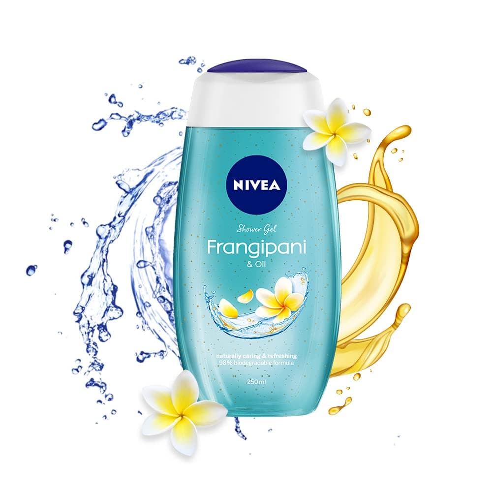 Frangipani & Oil 250ml Body Wash| Shower Gel with Care Oil Pearls| Refreshing Scent of Frangipani Flower|Clean, Healthy & Moisturized Skin