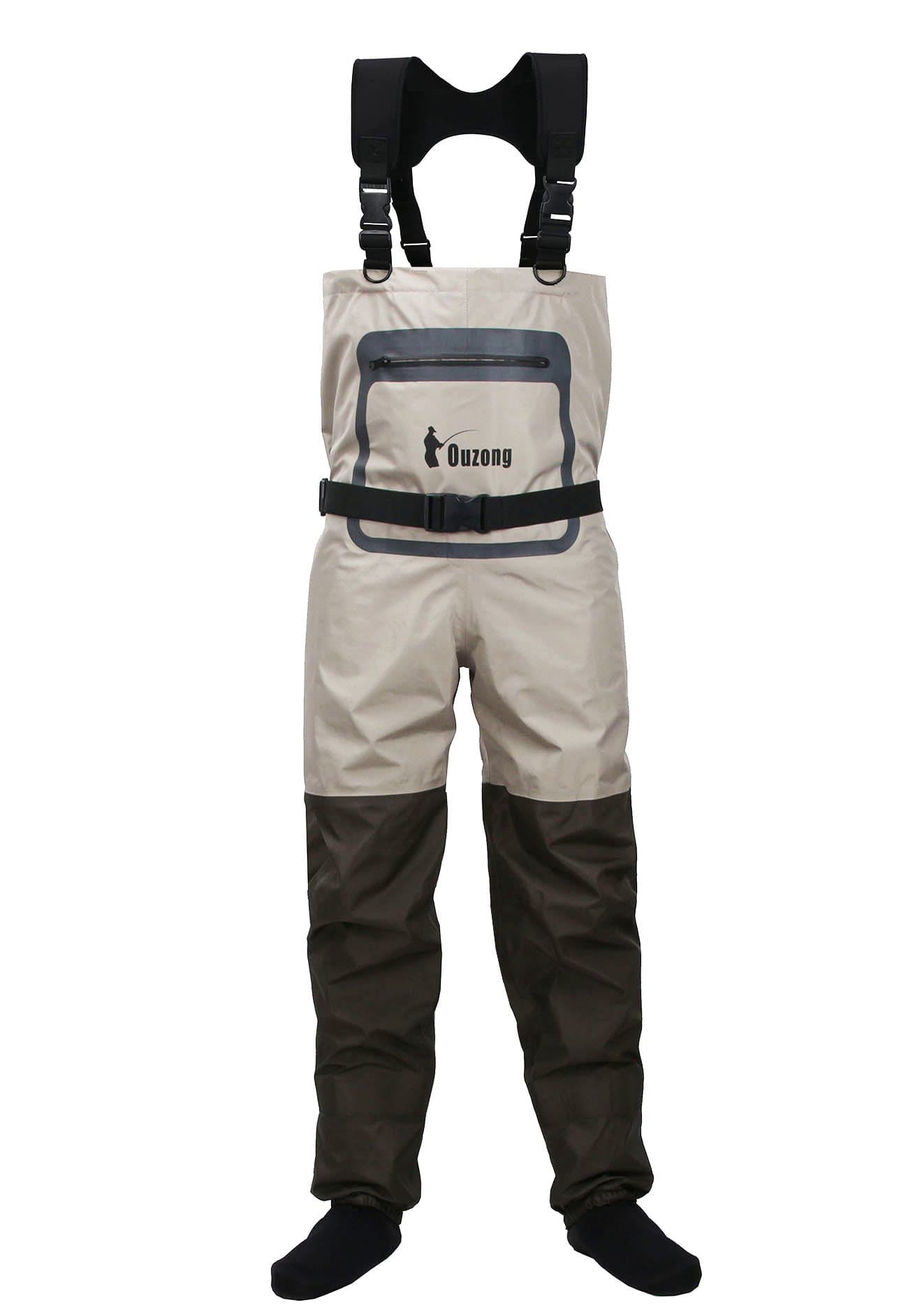 Men's Waterproof Stockingfoot Fishing Chest Waders 3-Ply Breathable Hunting Flying Fishing Waders for Men and Women