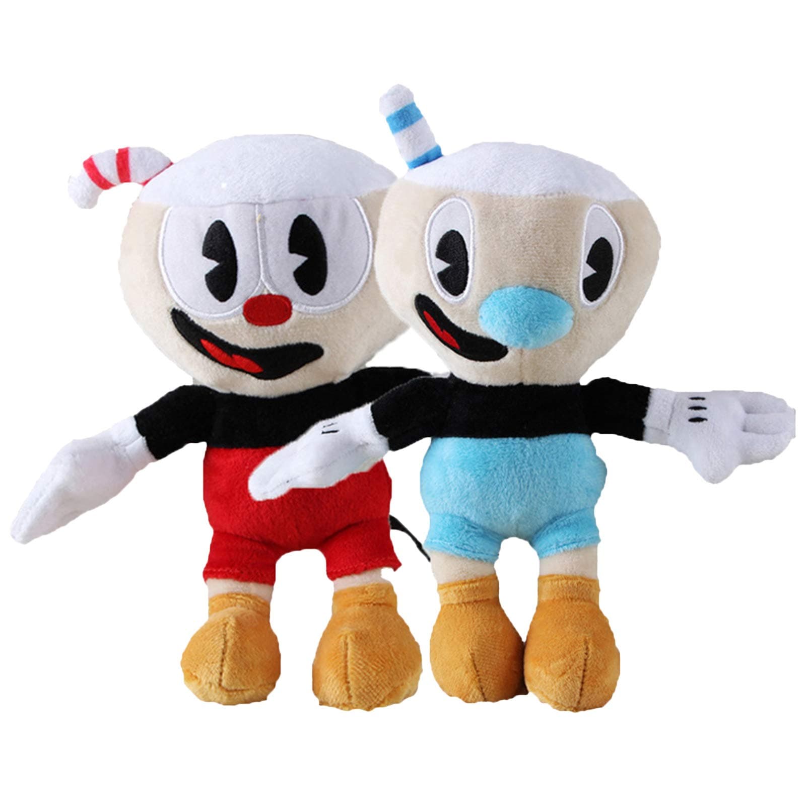 2pcs Cuphead Mugman Plush Toy 9.8''(25cm) Mecup and Brocup Soft Stuffed Doll Kids Stuffed Toys 1
