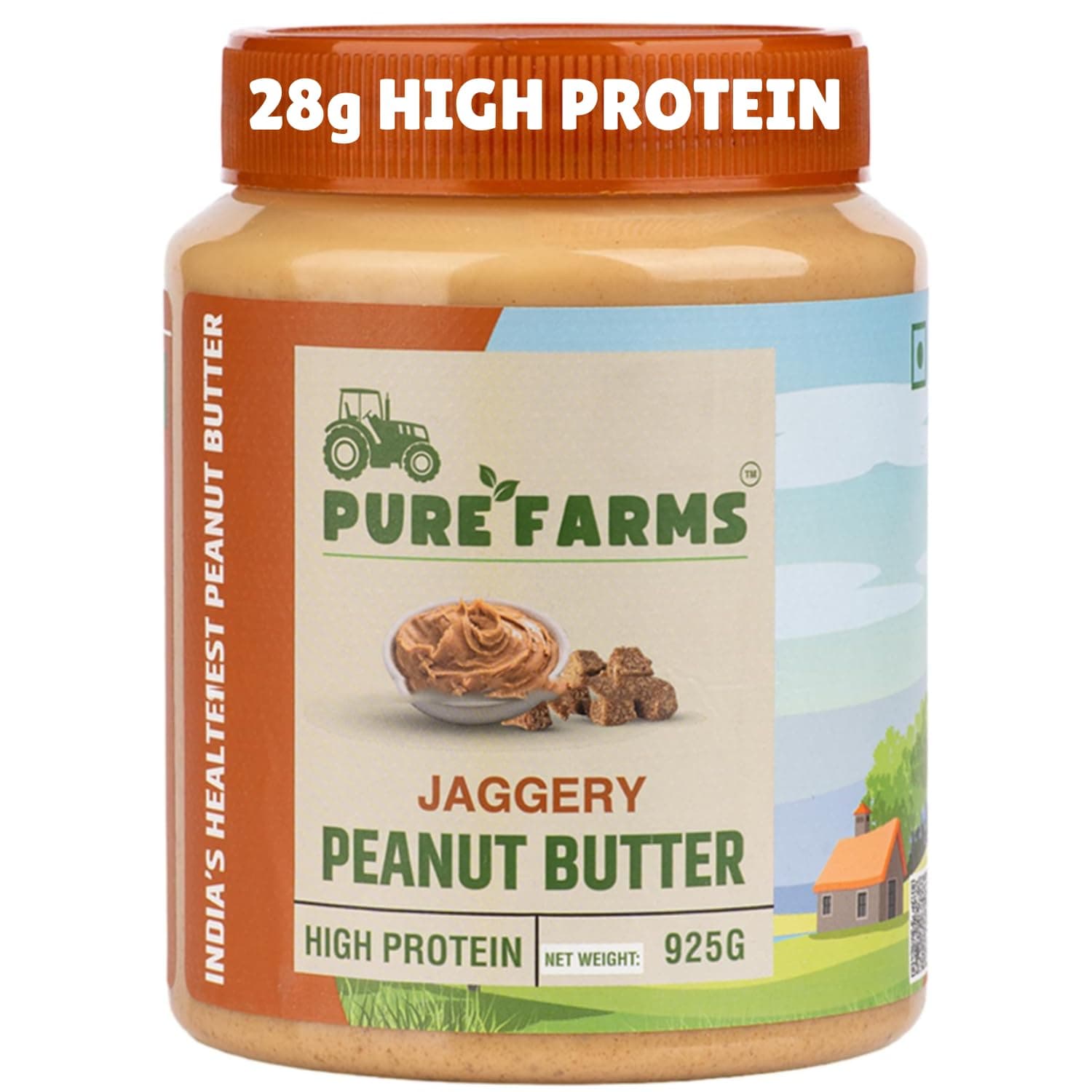 Organic Jaggery Peanut Butter 925gm Pack — 28g High Protein | Naturally Sweetened | 98% Peanuts | Healthy Spread, Sugar-Free Snack, Fitness, Energy & Breakfast, Protein & Fiber