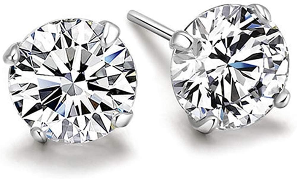 Chryssa Youree CZ Stud Earrings Set for Women Girls Men 3-8mm Round Swarovski Jewelry Bridesmaid Groomsmen Gifts(ED-82)