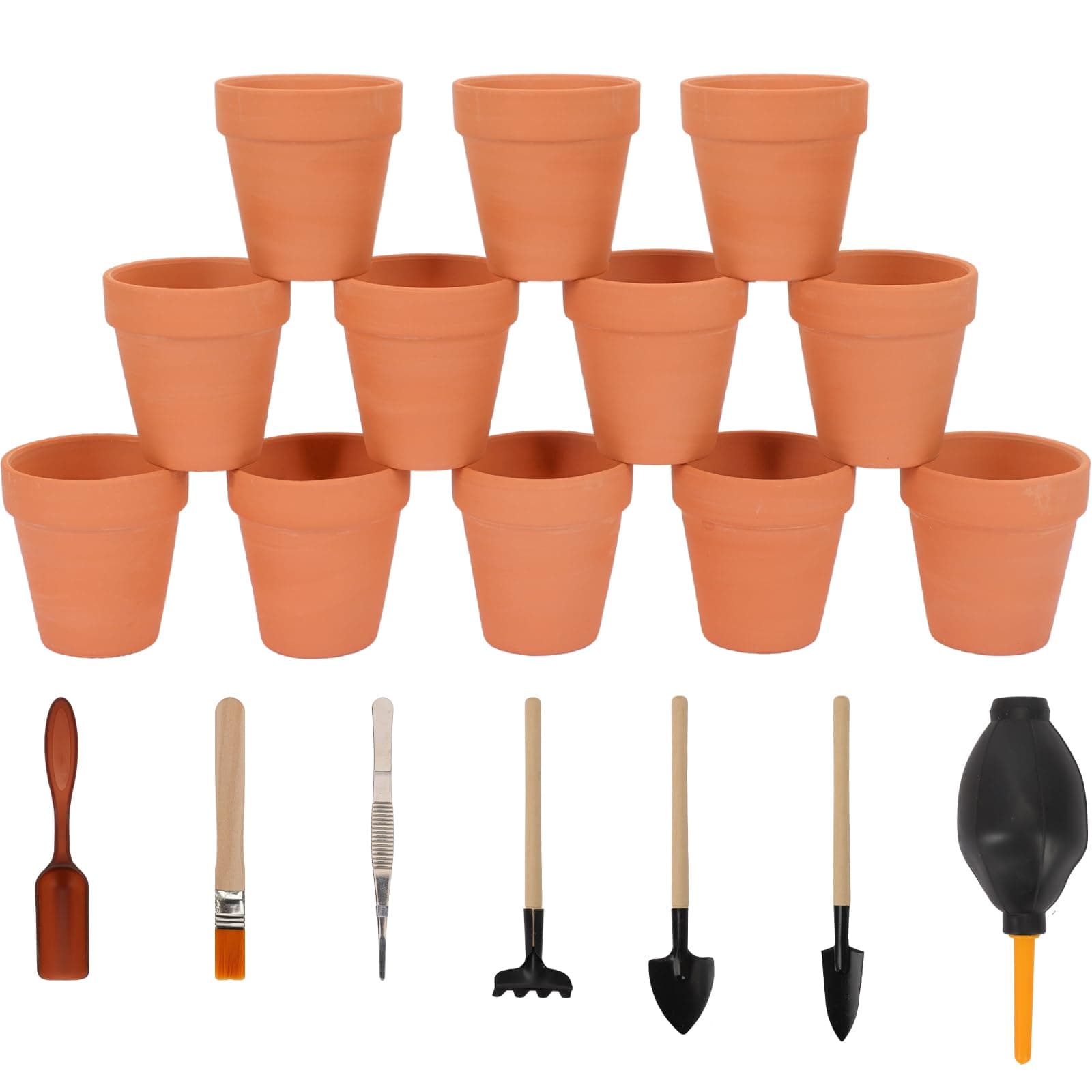 Nilos 12 Pack 3 Inches Clay Pots for Plants, Terracotta Pots, Mini Plant Pots for Succulent Display, Indoor, Outdoor, Home, Office, Wedding Decor