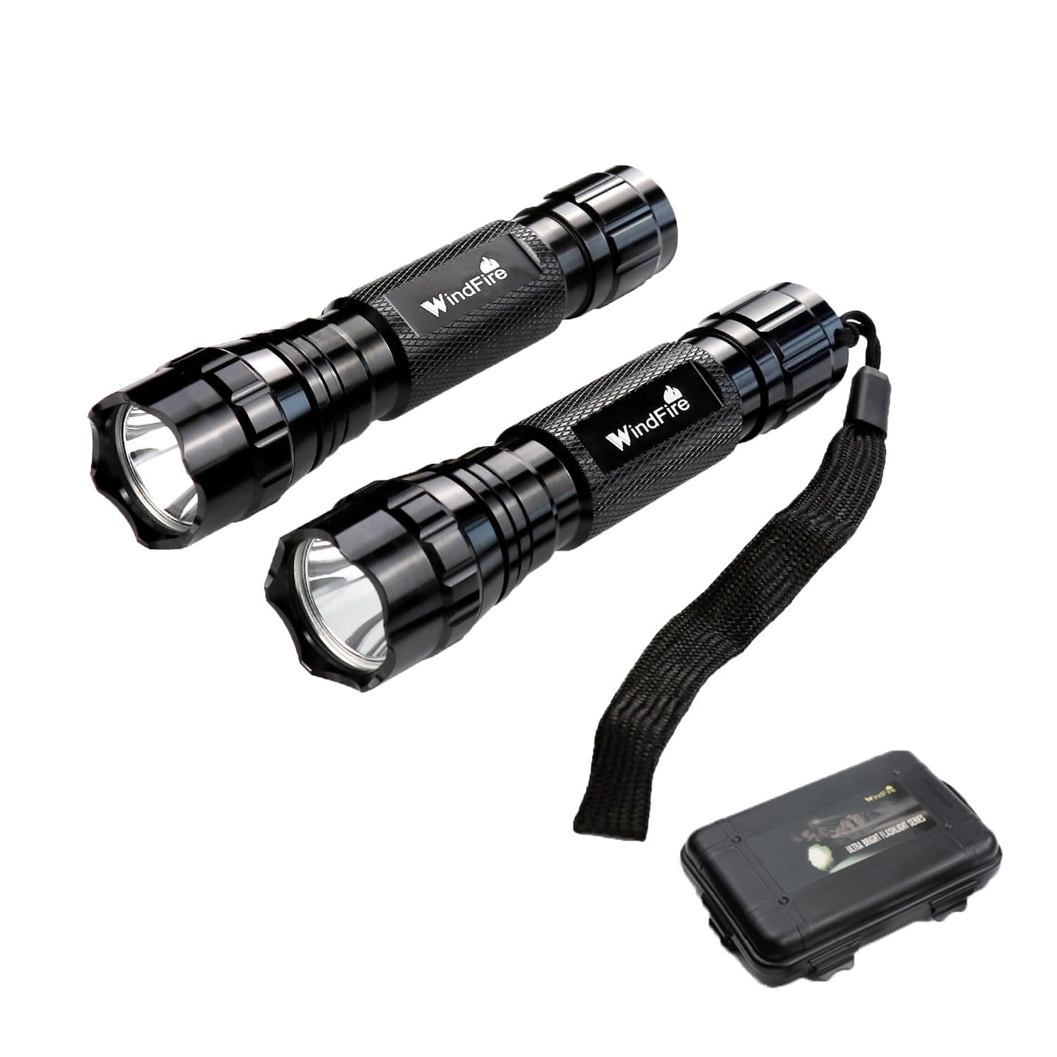 WINDFIRE 2 Pack LED Flashlight Single Mode, Super Bright Tactical Flashlights, Small Portable Water Resistant Handheld Flash Lights for Camping, Hiking, Emergency