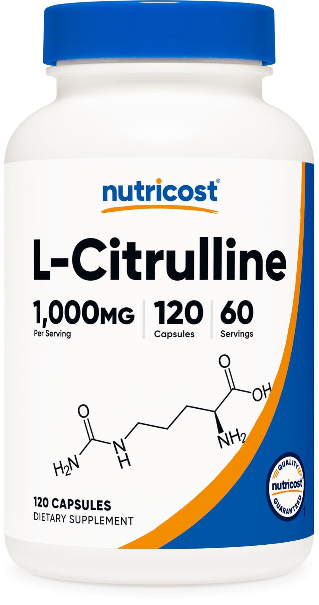 - Nutricost L-Citrulline 500mg, 120 Capsules - Gluten Free, Non-GMO, 1000mg Per Serving (60 Serv)