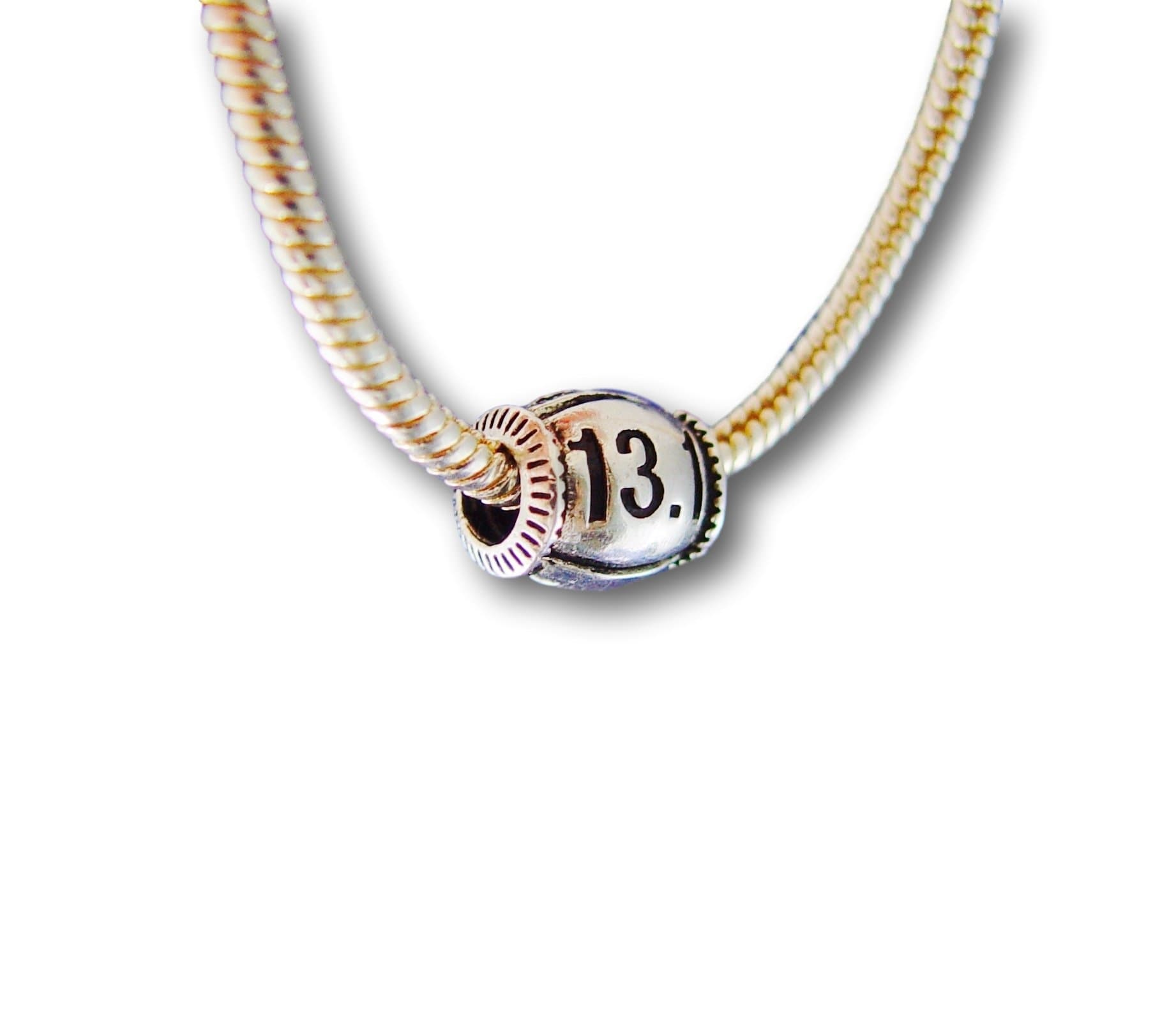 LifeSong Collection Women's Sterling Silver Plated European Charm Bead 13.1 Miles Race Half Marathon