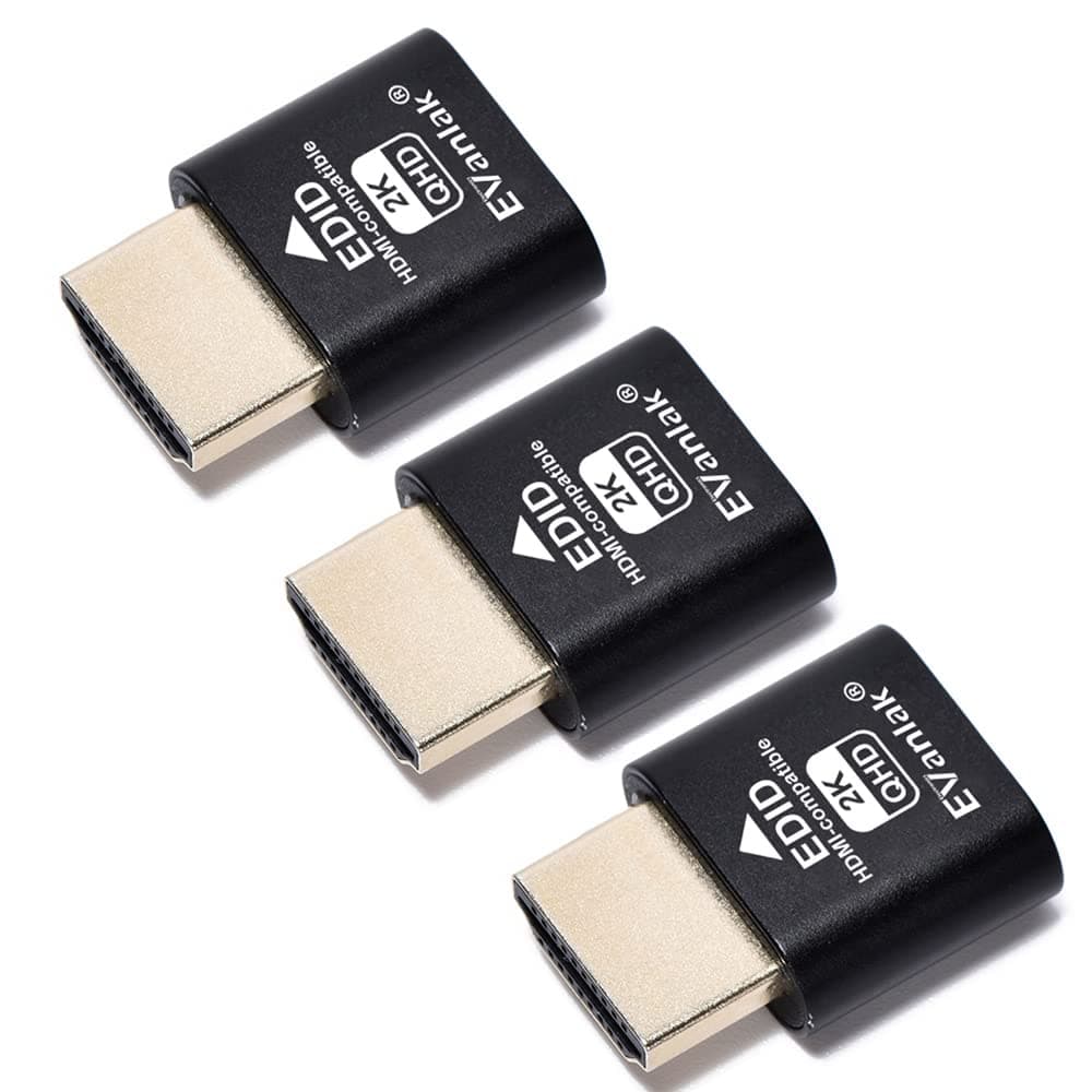 HDMI Plugs Headless Premium Aluminium Display Emulator Light Revelation Dummy Plug Headless Ghost Machines Fit Anyone with a Headless GUI Server 1920x1080@60Hz Pack of 3