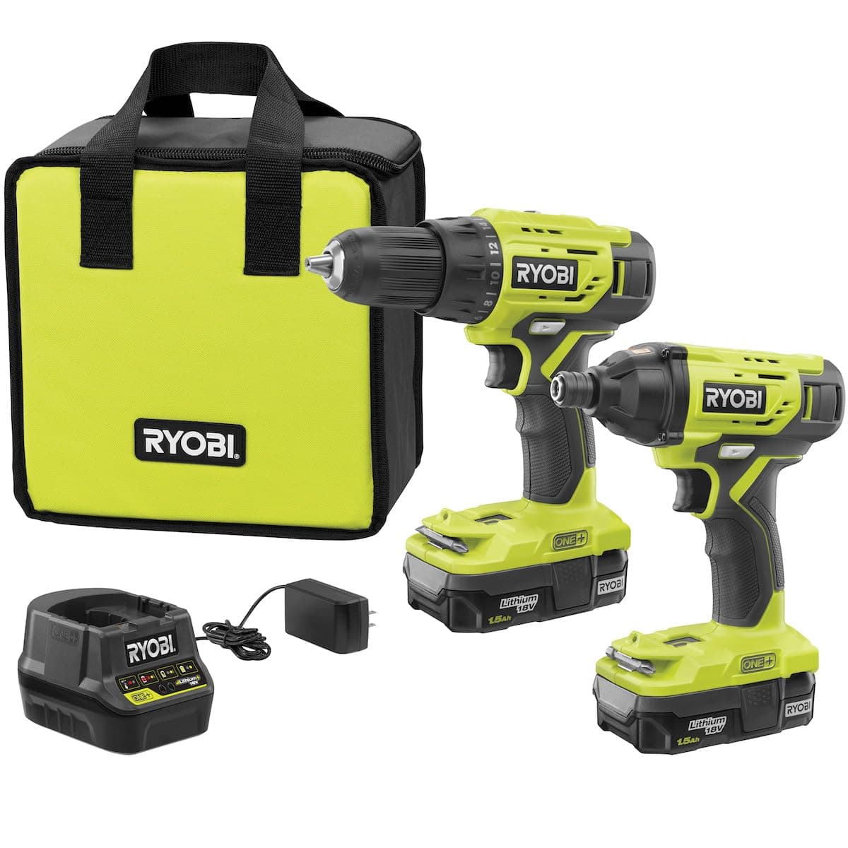 Ryobi P1817 Drill Driver R18PD3-0 Screwdriver R18ID2 (2x2.0Ah)
