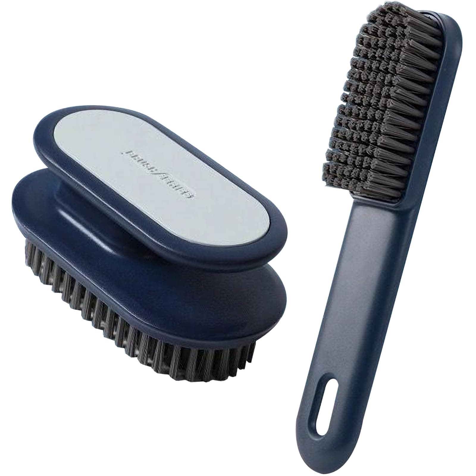 Ganganmax Household Cleaning Scrub Brush Soft Bristle Laundry Brush Shoe Stain Remover Brushes Cleaning Supplies Set Comfort Grip Nylon Brushes for Fabric Clothes Carpet Floor Pack of 2 (Blue)