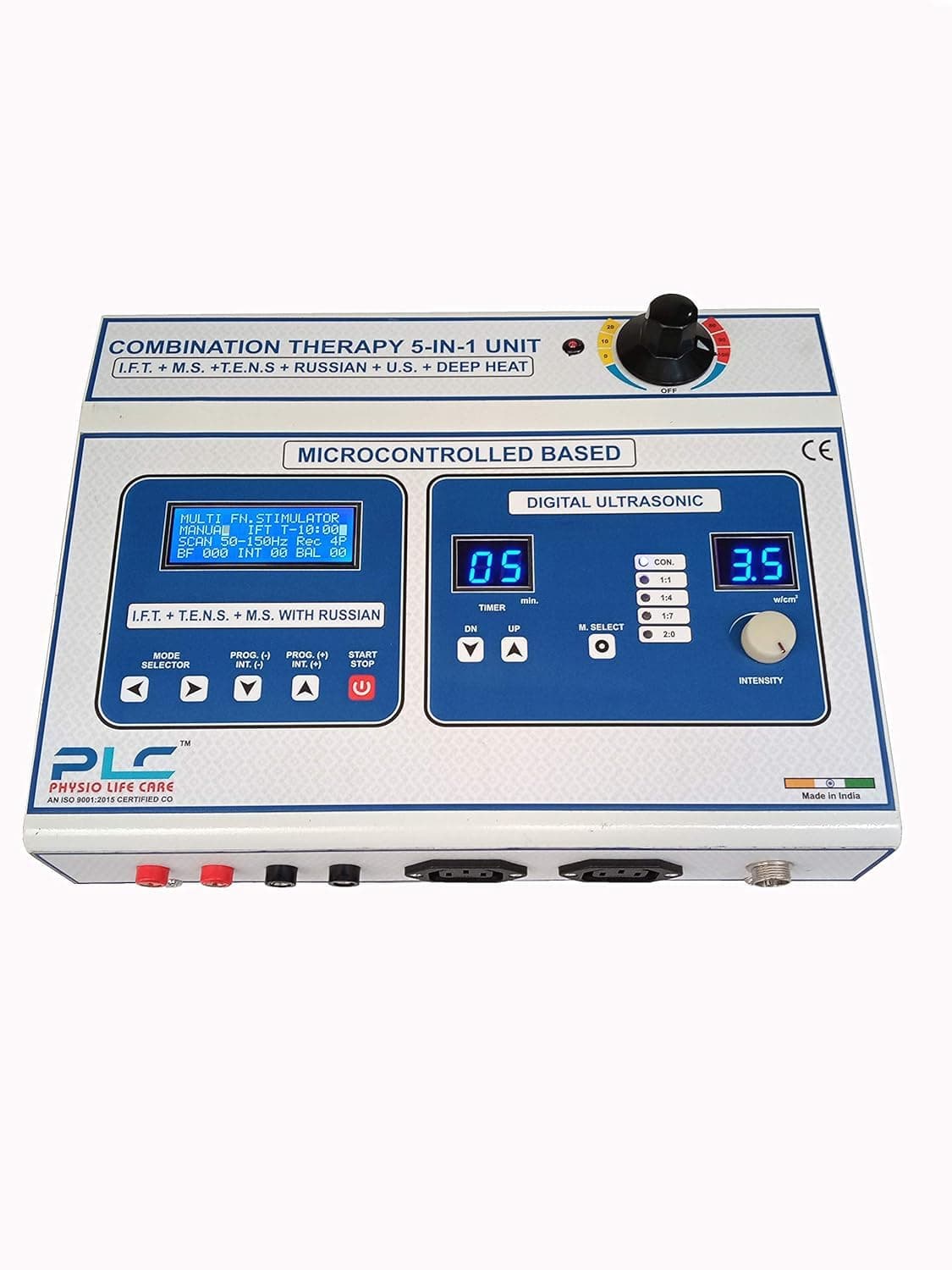 Star Physio Combination Therapy 5 in 1 Unit (IFT + TENS + MS + US + Deep Heat) | Physiotherapy Machine With 125 Programs, Digital Timer, Russian Mode, Metal Body
