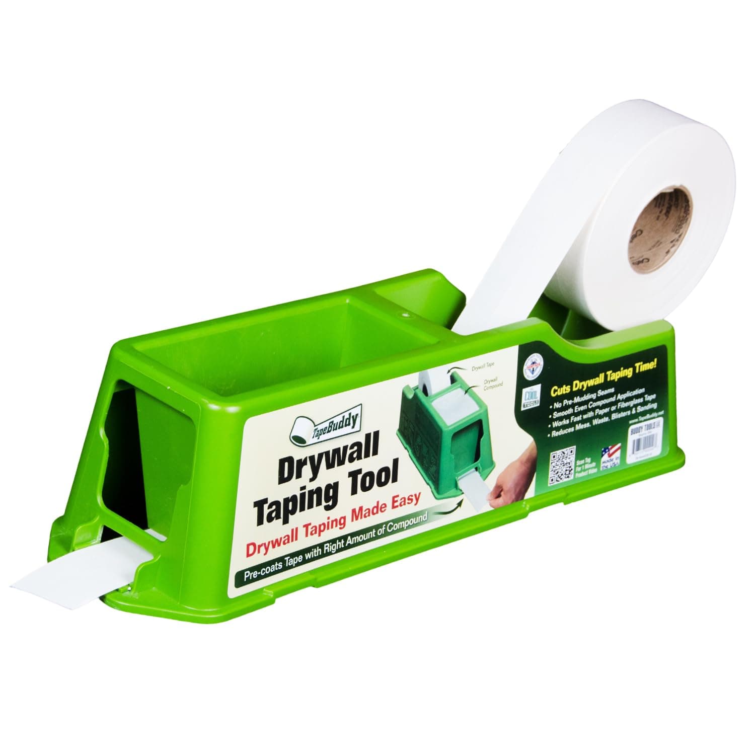 Buddy Tools LLC This is a Drywall Taping Tool Used for Home New Construction, Repair or remodeling, HDPE, Green