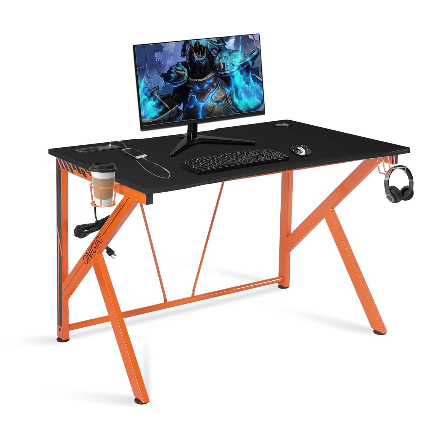45.66" Gaming Desk, E-Sports Computer Desk Table with Large Size Ergonomic Surface and Heavy Duty Construction for Home or Office, Computer Workstation