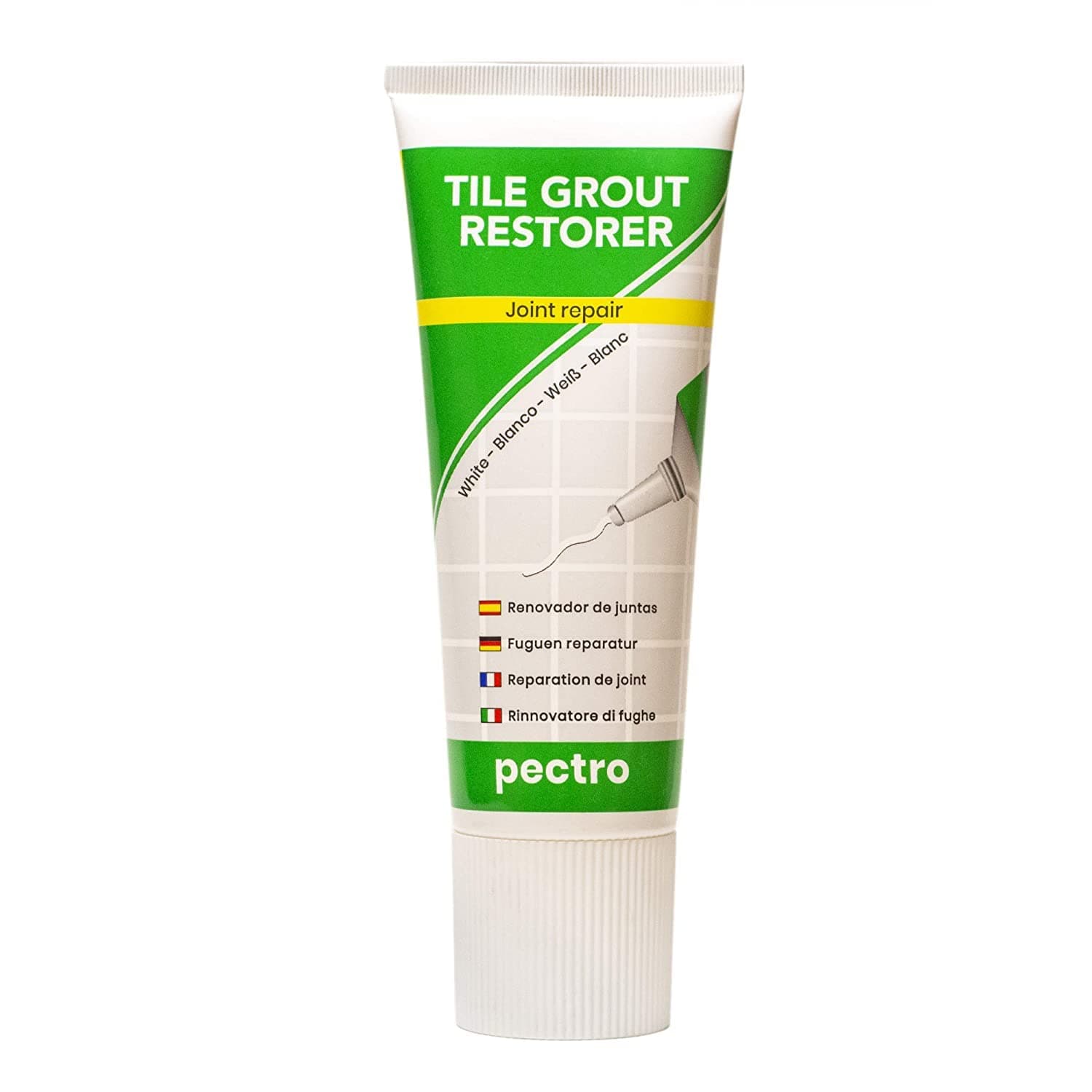 Tile Grout Repair XL – White Grout Filler Tube for Bathroom & Kitchen – Fast Drying, Odorless, Easy to Apply – Restores Tile Gaps, Cracks, Lines & Joints- (Bigger: 14,12oz - 400g)