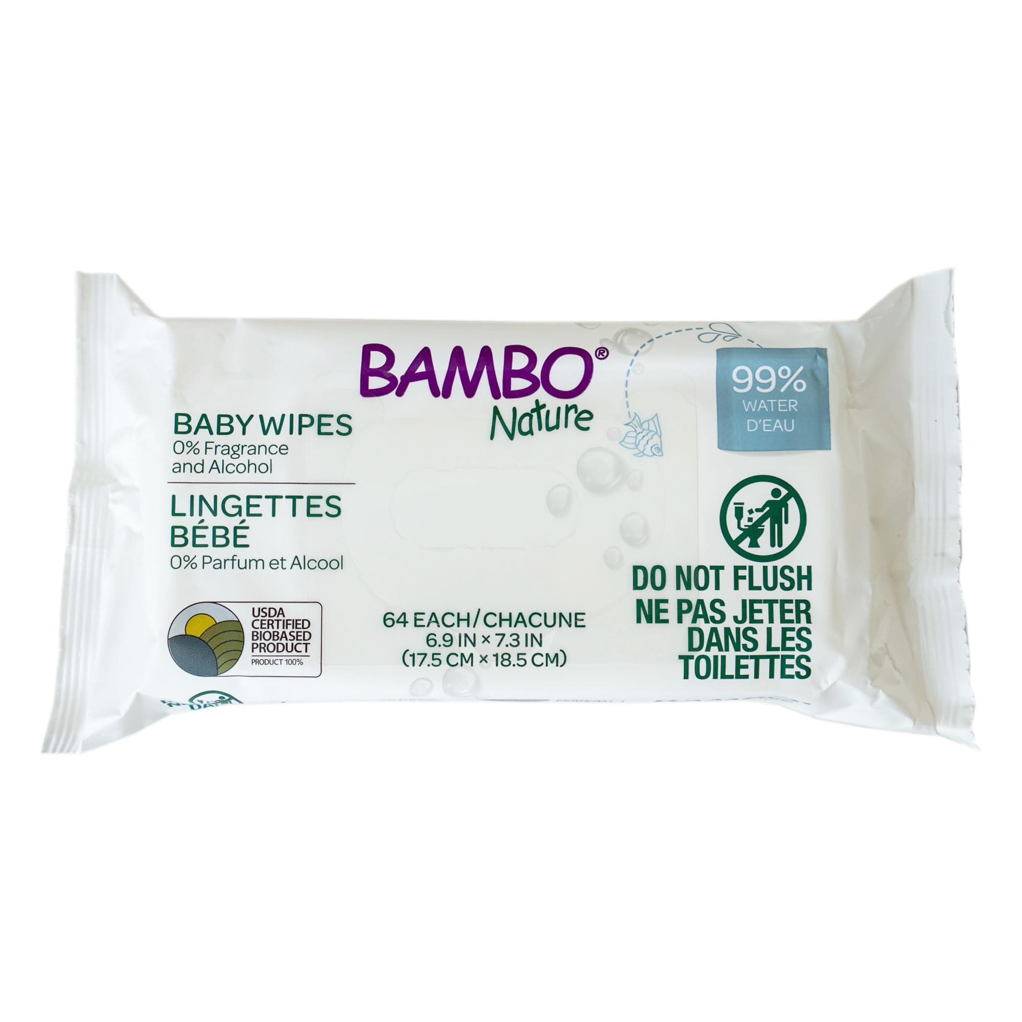 USDA Certified Biobased Baby Wipes 64 Count