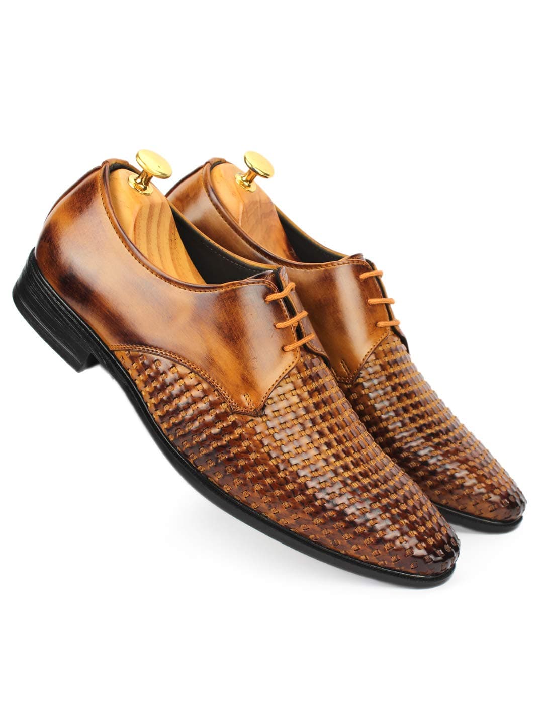 FASHION VICTIM Men's Luxury lace up/Derby Designer wear Formal Shoe. Tan