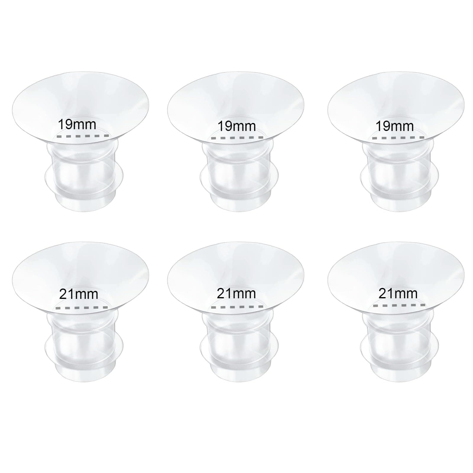 6pcs Flange Insert 19/21mm Compatible with Medela/Spectra/Elvie/Momcozy/TSRETE/Willow/KISSBOBO/MomMed/Bellababy Breastpump 24mm Breast Shields/Flanges.Reduce 24mm Niple Tunnel Down to 19/21mm,3pc/Each