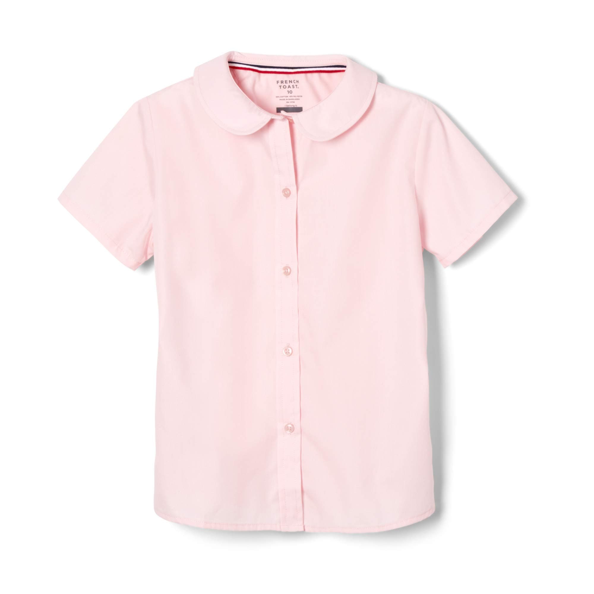 French Toast Girls' Short Sleeve Peter Pan Collar Blouse (Standard & Plus)