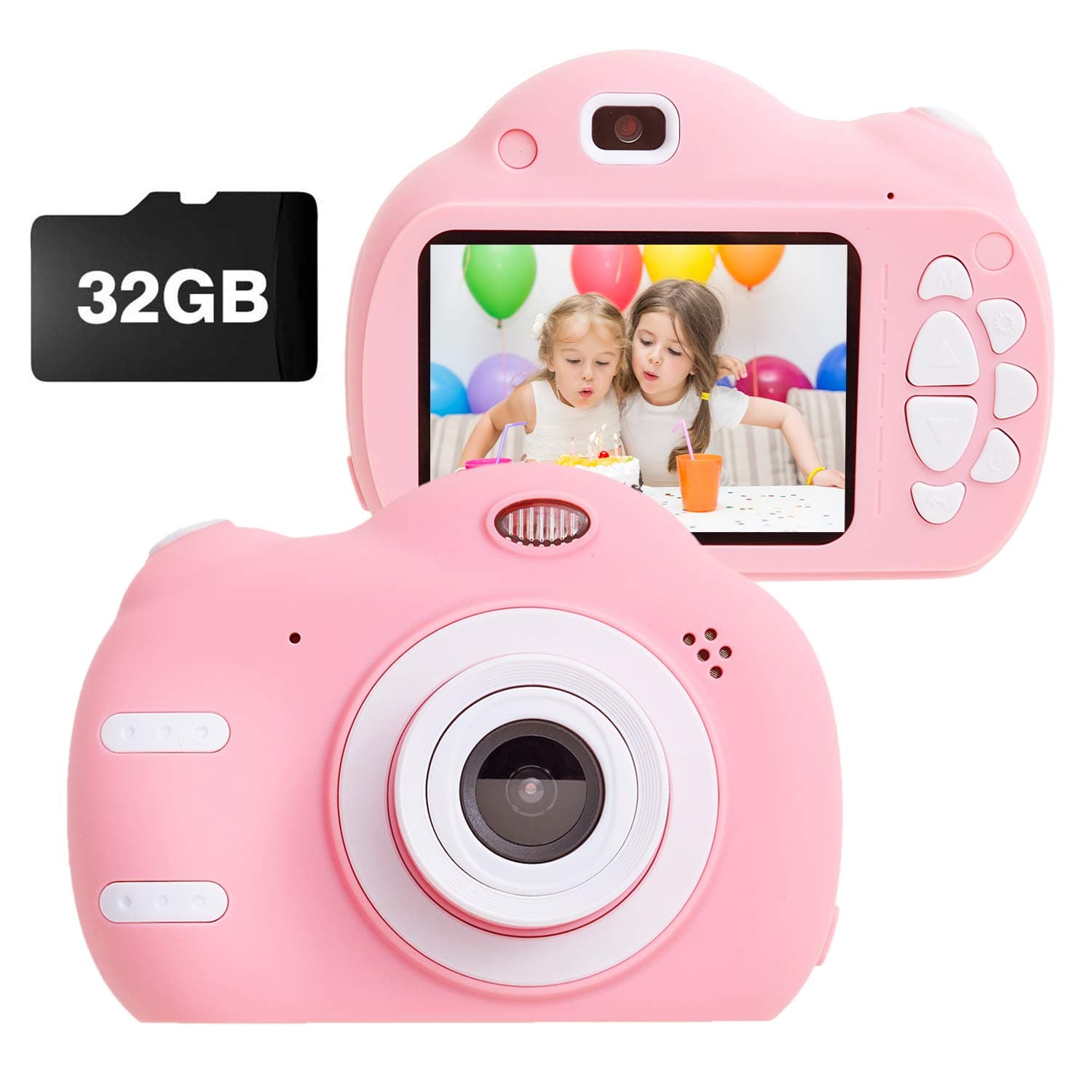 Kids Camera Toys for 3-9 Year Old Girls Gift Compact Cameras for Children Best Birthday Festival Gift for 4-8 Year Old Girl,Pink(32G SD Card Included)