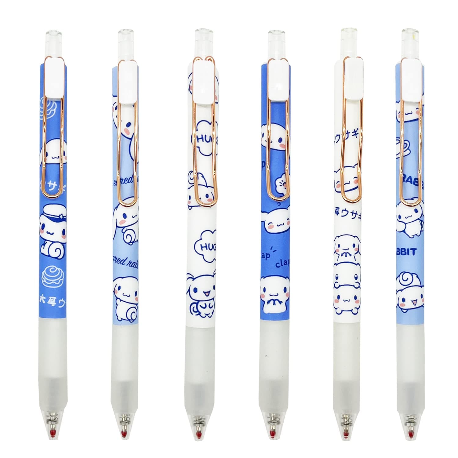 Anime Pens 6pcs Anime School Supplies Cute Black Pens Ballpoint pens Writing Pens Anime Stuff (blueyu-6pcs)¡