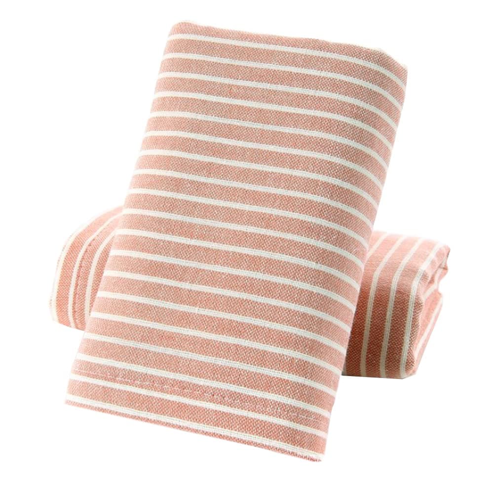 Pidada Hand Towels Set of 2 Striped Pattern 100% Cotton Absorbent Soft Towel for Bathroom 13.4 x 29.1 Inch (Orange Pink)