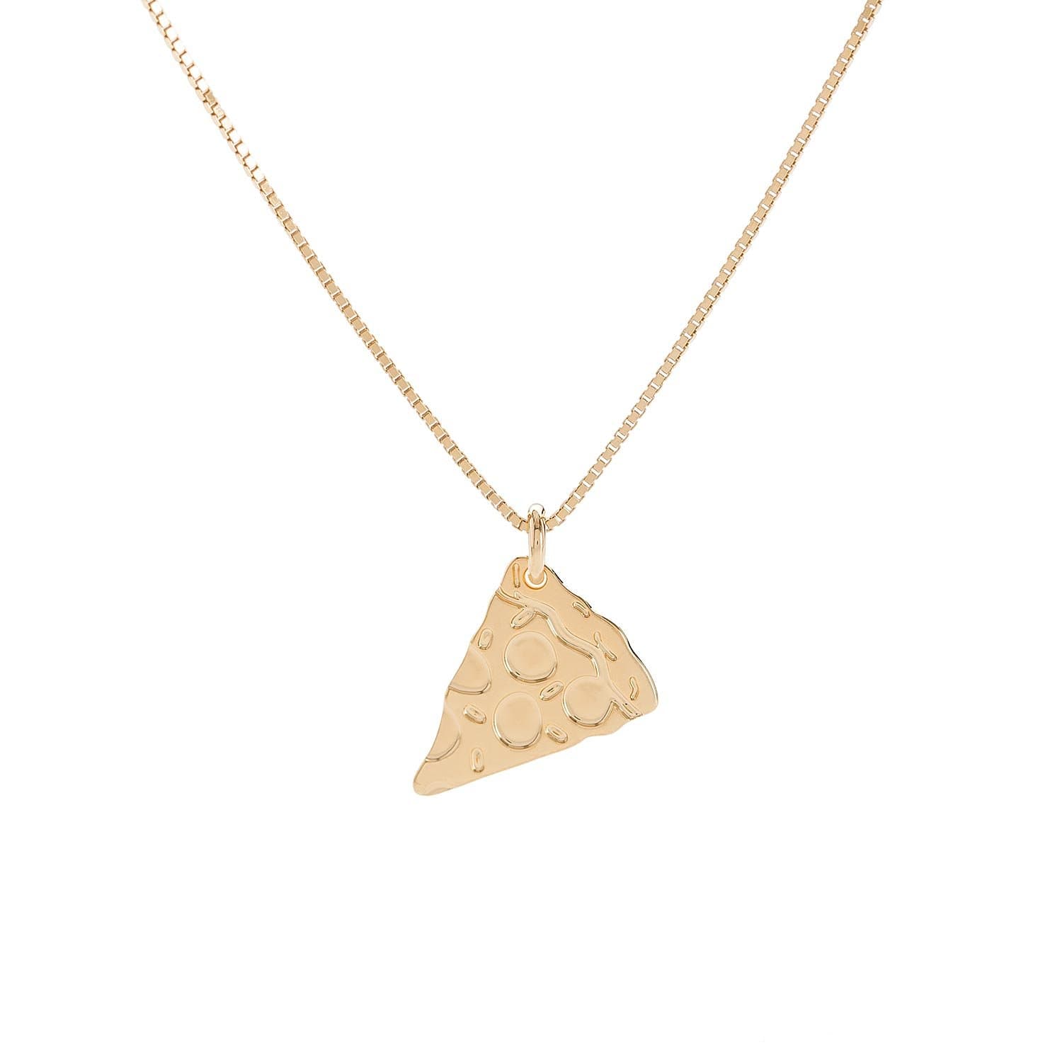 Malaika Raiss Gold Pizza Pendant Necklace 24ct Gold-Plated Brass - N3165