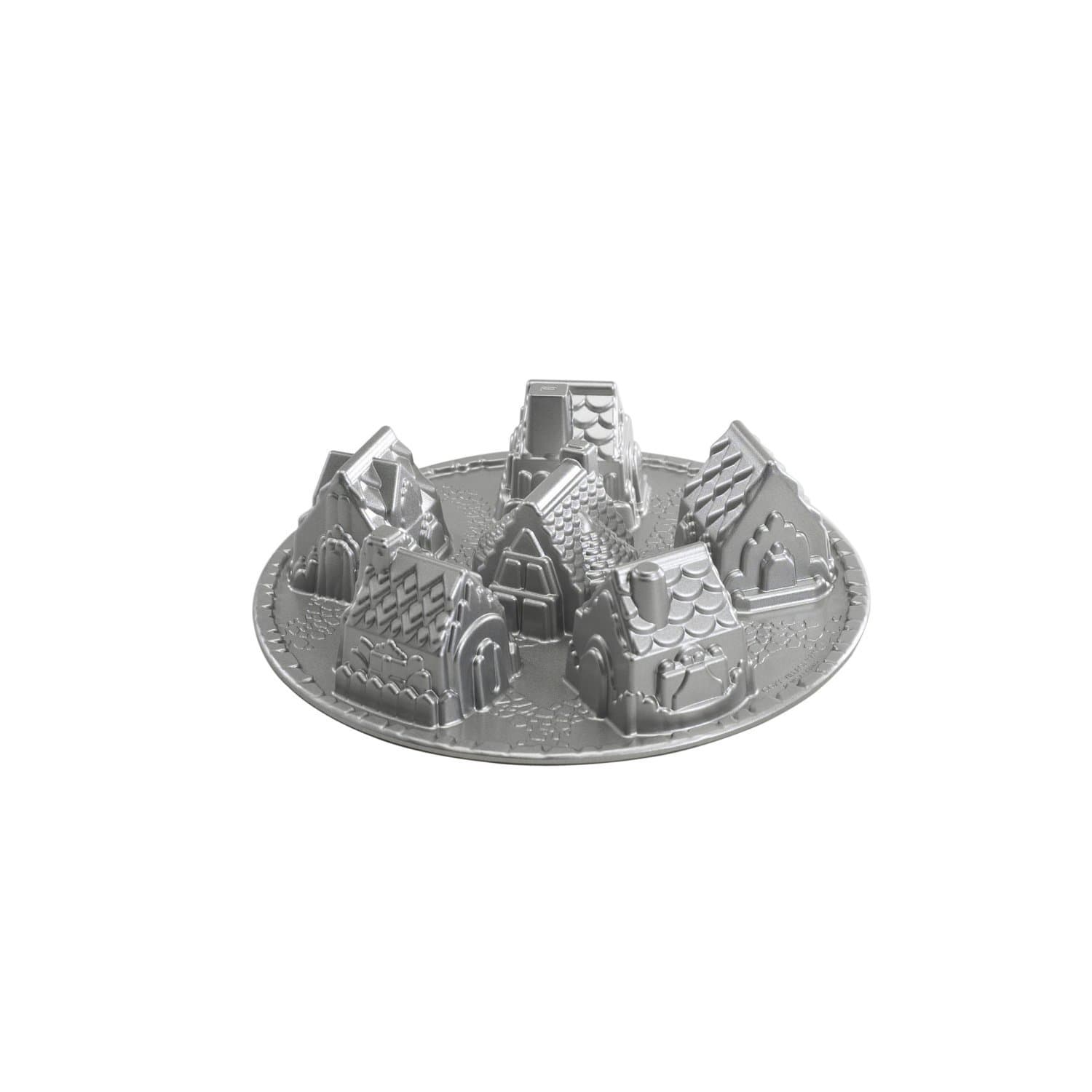 Nordic Ware 81948 Cosy Village 6-Cup Cake Pan Silver