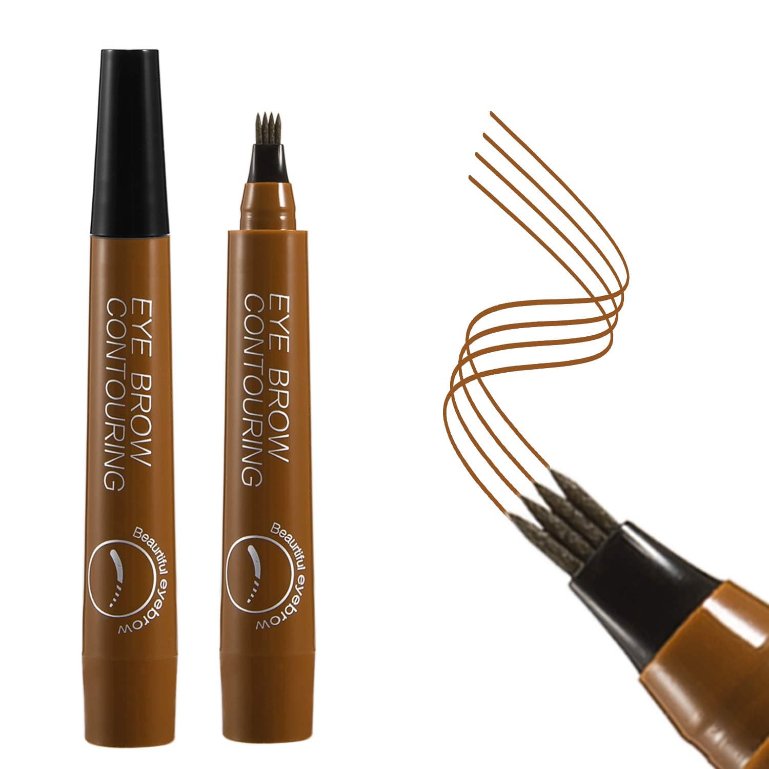 (Light Brown) - Eyebrow Tattoo Pen Waterproof Microblading Eyebrow Pencil with a Micro-Fork Tip Applicator Creates Natural Looking Brows Effortlessly