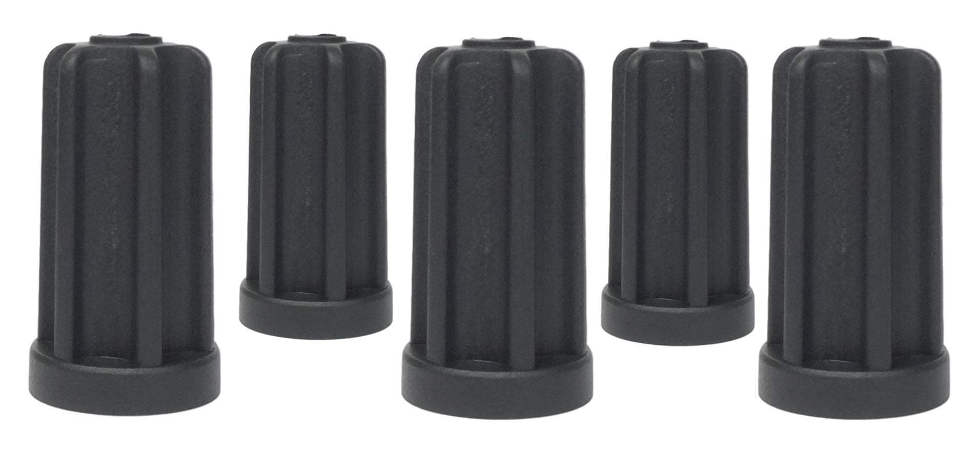 Caster Socket Sleeve Round Inserts, 7/16" Stem, 7/8" Outside Diameter - Set of 5