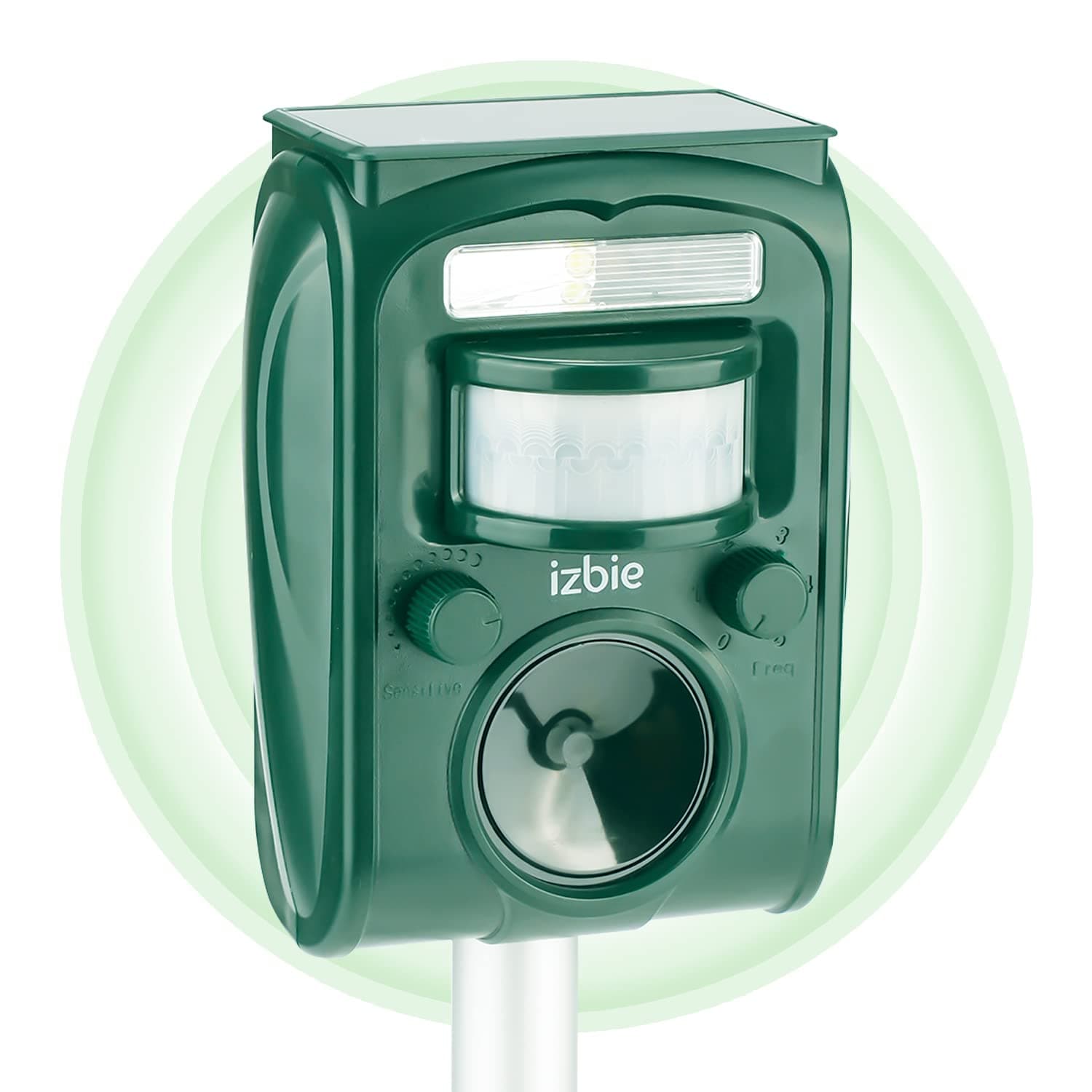 izbie Z1 Ultrasonic Solar Outdoor Animal Repellent - Cat Repellent Outdoor