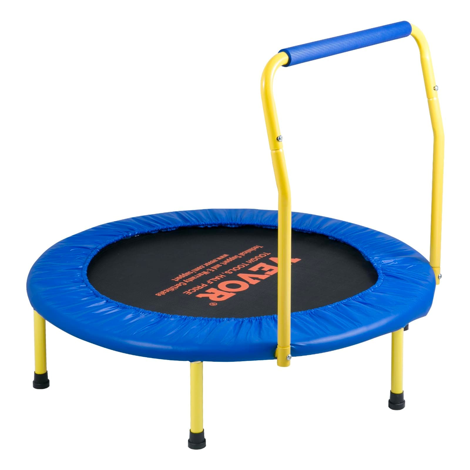 VEVOR3FT Trampoline for Kids, 36" Indoor/Outdoor Trampoline for Toddlers, Foldable Mini Baby Trampolines with Foam Handle, Recreational Trampolines Birthday Gift for 3+ Years Kids
