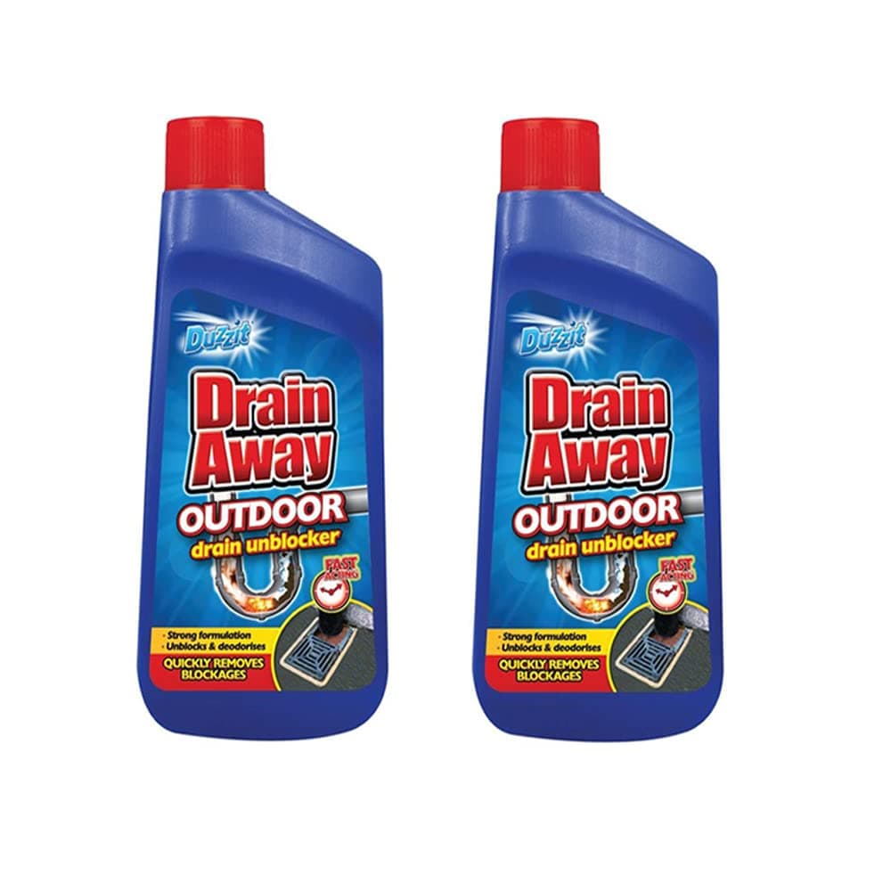 2 x 500ml Outdoor Drain Cleaner Unblocker Fast Acting - Unblocks & Deodorises