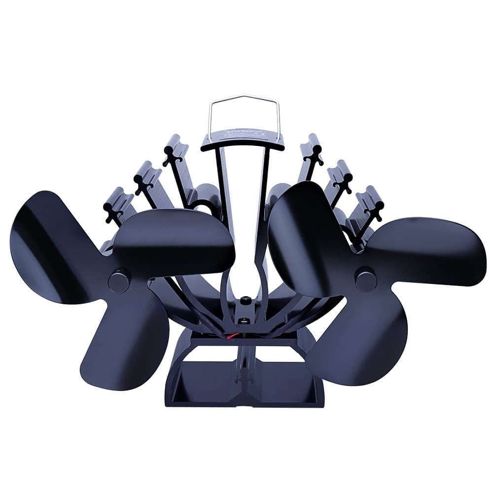 LUCKYDA 2018 New Designed Twin Motors 19CM Height Heat Powered Wood Burner Stove Fan Specially for Large Room Eco Friendly Fireplace Fan