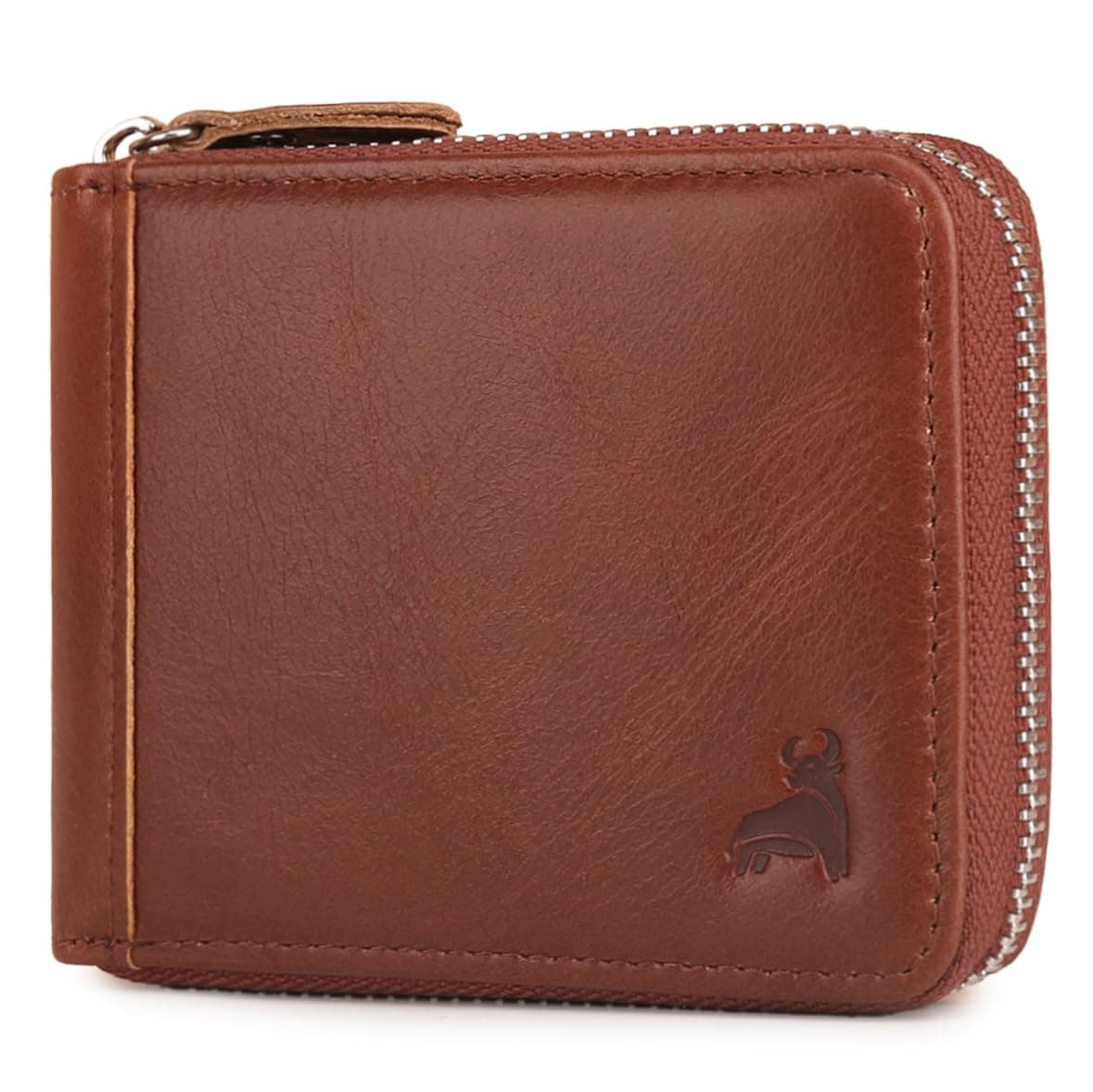 Slim Zipper Wallets For Men RFID Leather Mens Bifold Creidt Card Holder Zip Around Wallet With Coin Pocket