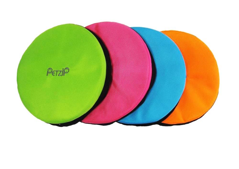 Petzip Soft Frisbee Pet Fetch Toy, Blue/Orange/Red/Green