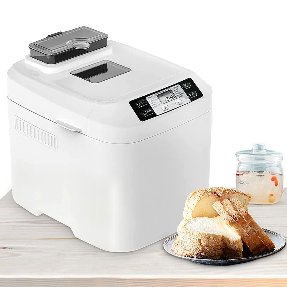 Fastbake Bread Maker 12 Program Baking Loaf Machine with Nut Dispenser Gluten Free Menu 2LB Bread Machine White - Environmental Health - Energy Class A
