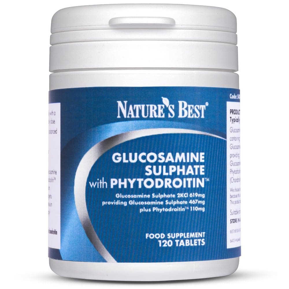 Glucosamine & Chondroitin (PhytodroitinTM) | Premium Grade | 100% Plant-Based | 120 Tablets | High Strength Glucosamine | Pure Grade | Easy to Swallow and Taste Free | Made in the UK