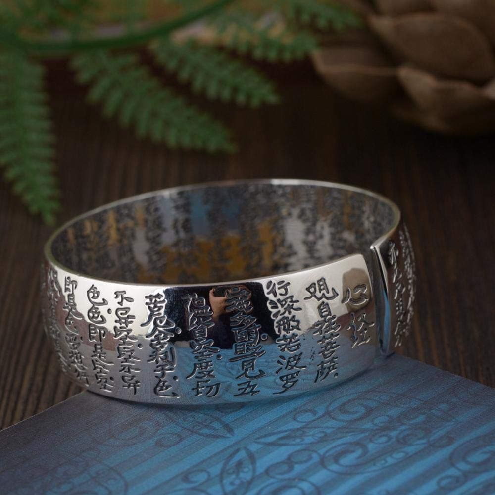 ZGRJIUERYI Ladies Silver Bracelet,Handmade Vintage Bracelet Full Of Silver S990 Thai Silver Craft Like Ruo Luo Luo Duo Xin Jing Jing Wen Bangle Original Ethnic Style Clothing Accessories