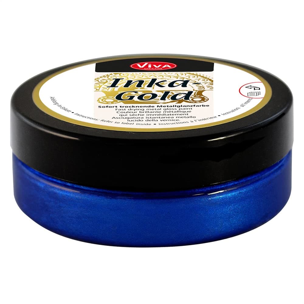 Viva Decor 50gm Inka Gold Metal Gloss Paint, Cobalt Blue